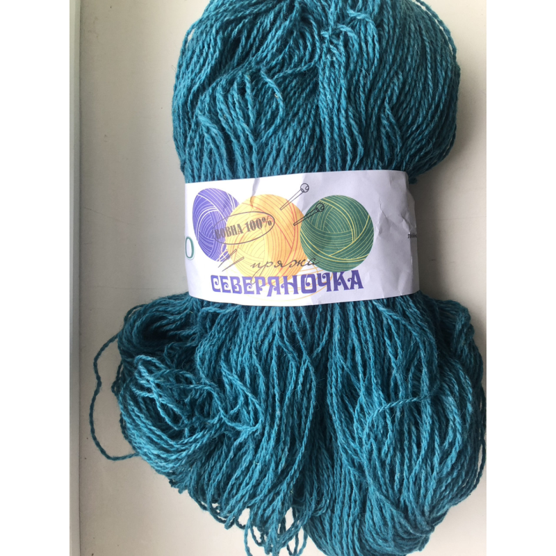 Нитки пряжа берюзовий меринос «Сіверяночка» 100% вовна