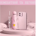Складна міні-парасоля від дощу та сонця з футляром (рожева)