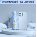 Складна міні-парасоля від дощу та сонця з футляром, колір блакитний