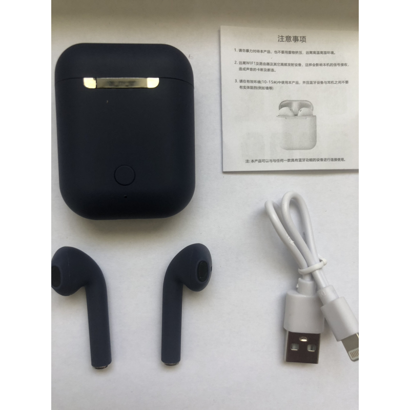 Бездротові навушники з мікрофоном Bluetooth навушники в кейсі inPods 12 сині Soft Touch