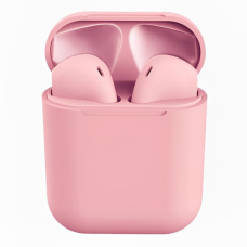 Бездротові навушники з мікрофоном Bluetooth навушники в кейсі inPods 12 Рожеві Soft Touch