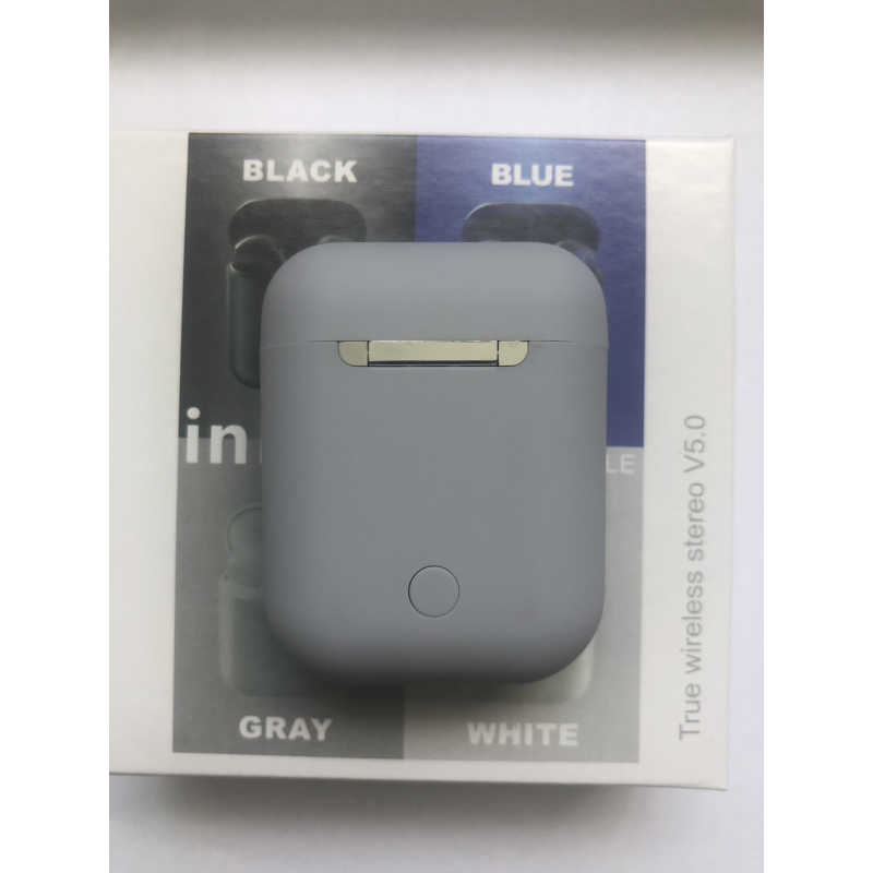 Бездротові навушники з мікрофоном Bluetooth навушники в кейсі inPods 12 сірі Soft Touch