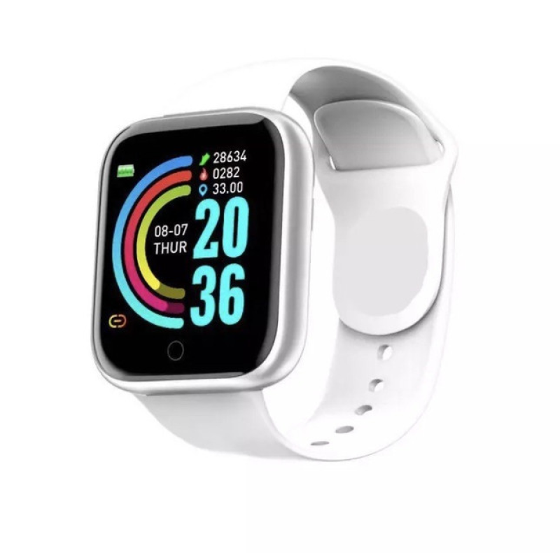 Смарт-годинник Smart Watch Y68 крокомір, підрахунок калорій, кольоровий екран, Білий