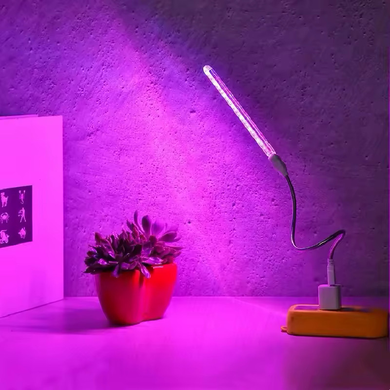 Портативна USB LED фіто лампа 3Вт для рослин з гнучким подовжувачем