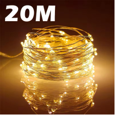 Гірлянда нитка з USB, довжина 20 м, 200Leds, колір жовтий