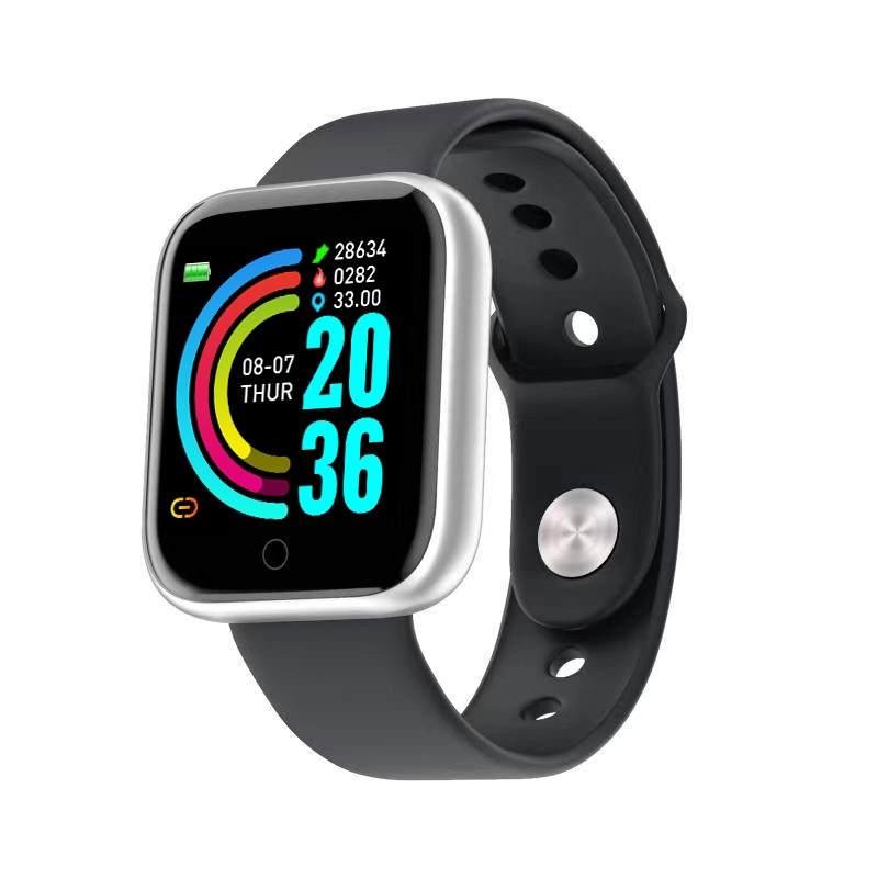 Смарт-годинник Smart Watch Y68 крокомір підрахунок калорій кольоровий екран, колір чорний