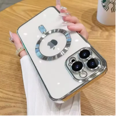 Протиударний прозорий чохол MagSafe на IPhone 14 Pro, колір чорний