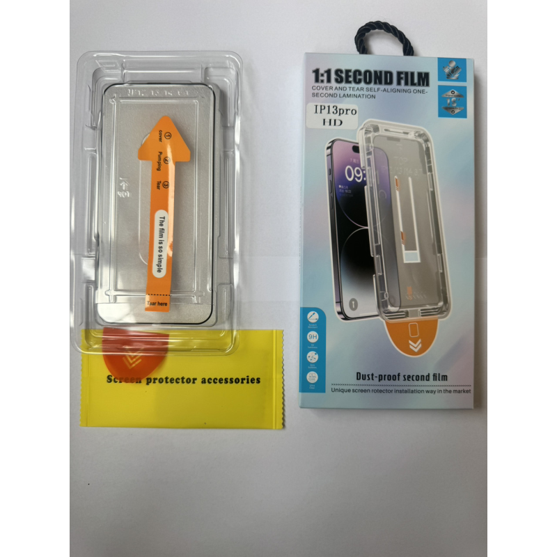 Захисне скло для IPhone 13PRO (Full Glue 9H) Black, з рамкою для легкого встановлення