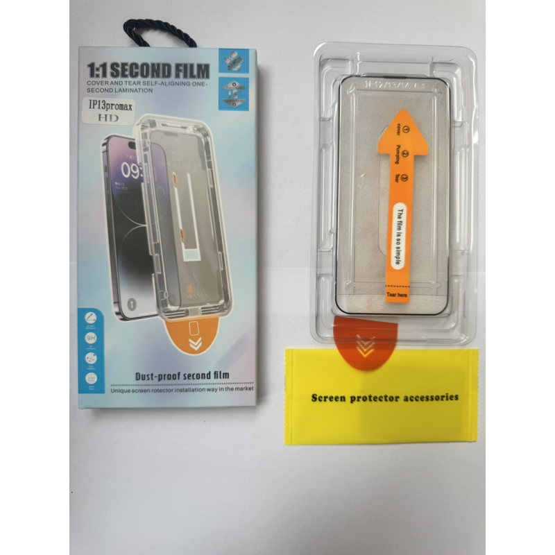 Захисне скло  для IPhone 13PROMAX (Full Glue 9H) Black, з рамкою для легкого встановлення