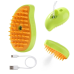 Парова масажна щітка Pet Brush для вичісування шерсті собак і кішок, колір зелений